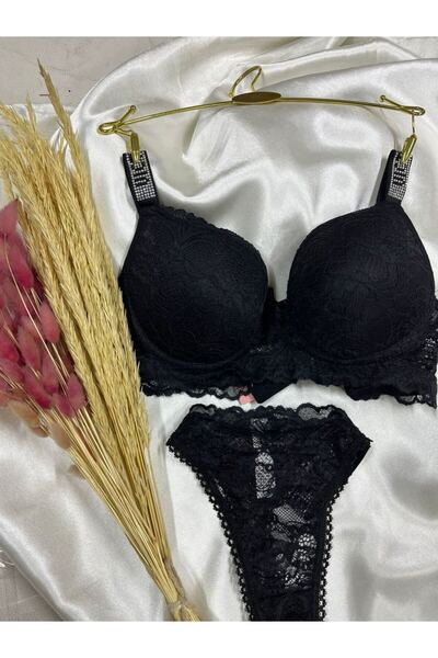 MODELLİFE ΜΑΥΡΟ ΔΑΝΤΕΛΕΝΙΟ ΣΕΤ ΣΟΥΤΙΕΝ ΧΩΡΙΣ ΤΙΤΡΑΠΟΥΛΕΣ ΕΝΤΟΣΙΑΣΤΙΚΕΣ ΕΝΤΟΙΧ...