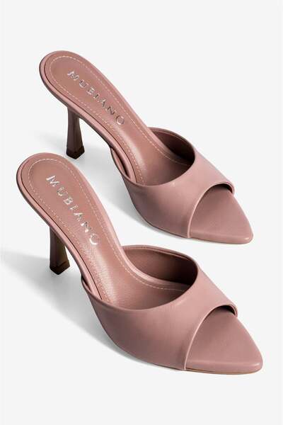 Mubiano Γυναικείες παντόφλες στιλέτο με μυτερή μύτη, ανοιχτό τακούνι, Cedra P...