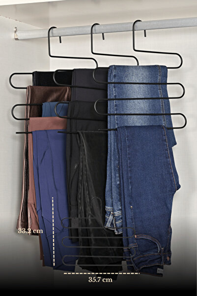 Edora Home Μαύρη κρεμάστρα παντελονιών 5 επιπέδων για ντουλάπα, κρεμάστρα για...