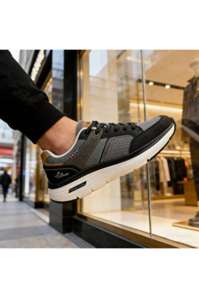 Tmall Pantofi sport bărbătești, din piele, B4061, Negru