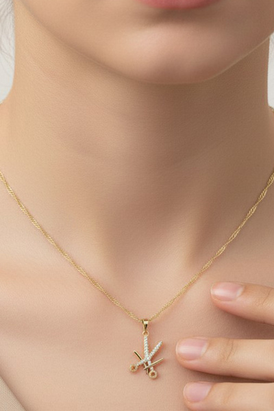 XUPING JEWELRY Stil Incisi/Xupıng Jewelry 14 Ayar Altın Kaplama Makas Zirkon ...