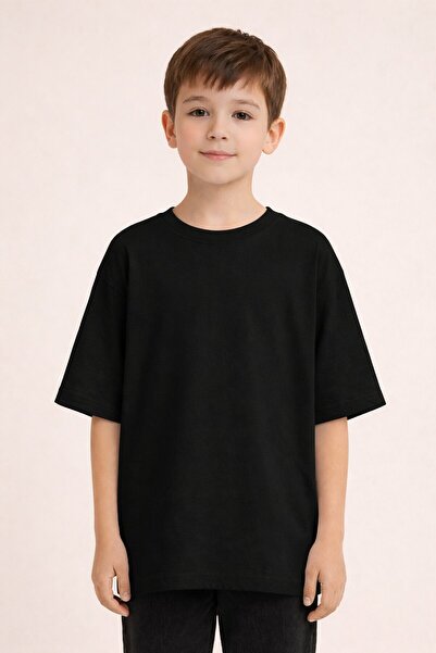 Cansın Mini Tricou negru uni cu decolteu triplu pentru bărbați 18079