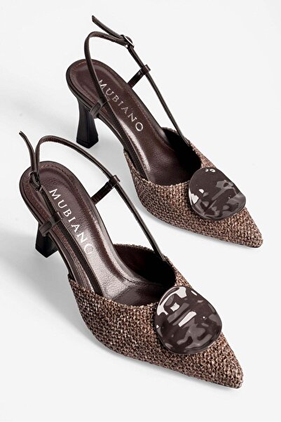 Mubiano Kadın Stiletto Toka Detaylı Sivri Burun Arkası Açık Topuklu Ayakkabı ...