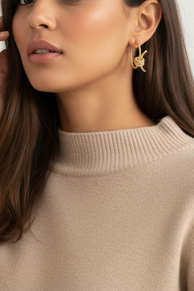 XUPING JEWELRY Style Pearl/Xuping Jewelry Bending Model Hoop Earring