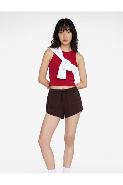 Koton Μίνι σορτς στενής γραμμής με κορδόνια στη μέση και διακοσμητικές λωρίδες