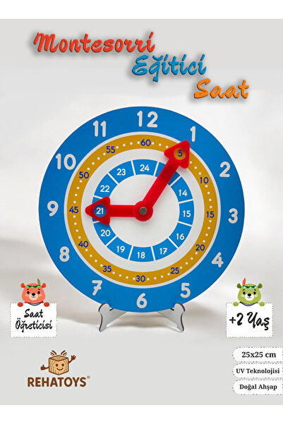 afili toys Reha Toys Montesorri Ahşap Saat