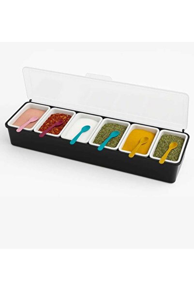 Genel Markalar Bar Konteynır Kapaklı Sunumluk 6 Gözlü Policarbon