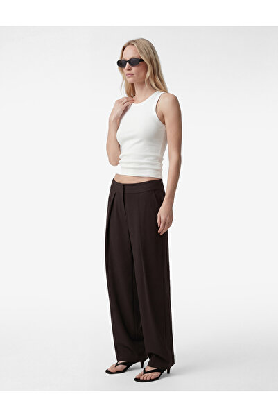 Koton Viscose Blended Pleated Detailed Fabric Trousers