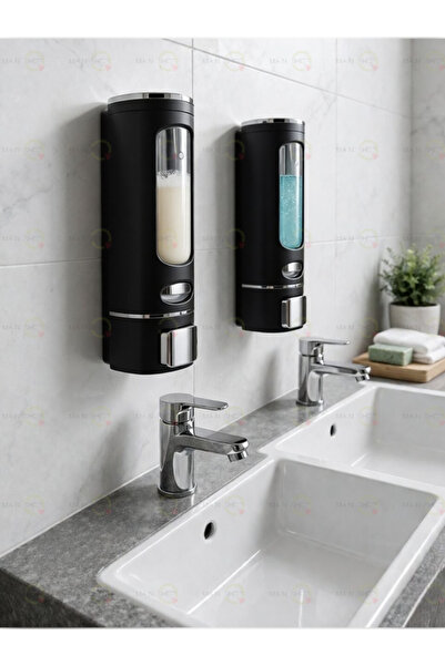 MAİN SHOP 2 τμχ Μαύρο 400ml Επιτοίχιος Χειροκίνητος Διανομέας Σαπουνιού Υγρό ...