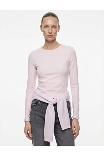 Koton Βαμβακερό μπλουζάκι με λεπτή εφαρμογή, μακρυμάνικο, με λεπτομέρεια ραφή...