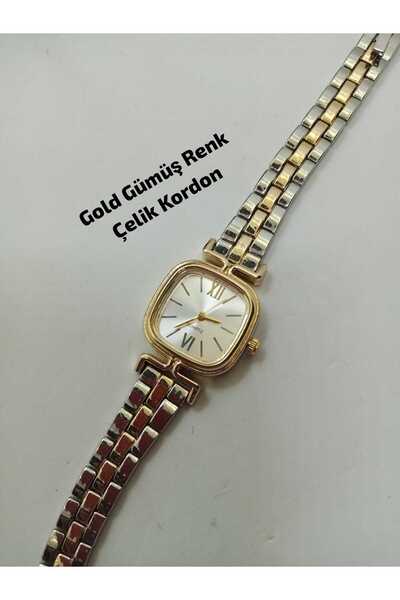 mylove Retro Design - Rectangular Mini Model - Gold Case - Women's Wristwatch