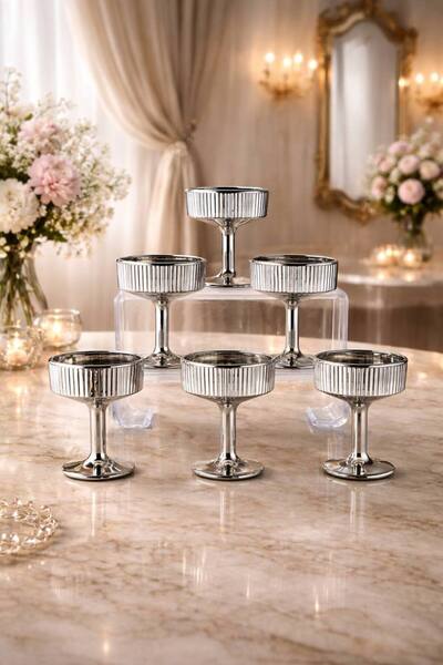 Luxury SILVER Titanium Plated Glass Turkish Delight Holder - Small Coffee Side - Gift