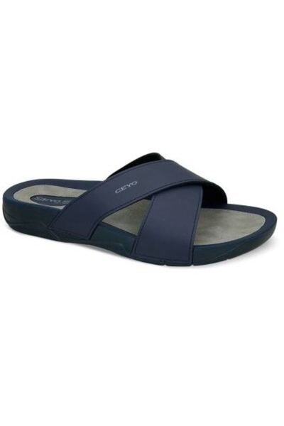 Ceyo 9877I Navy Blue Orthopedic Men's Slippers