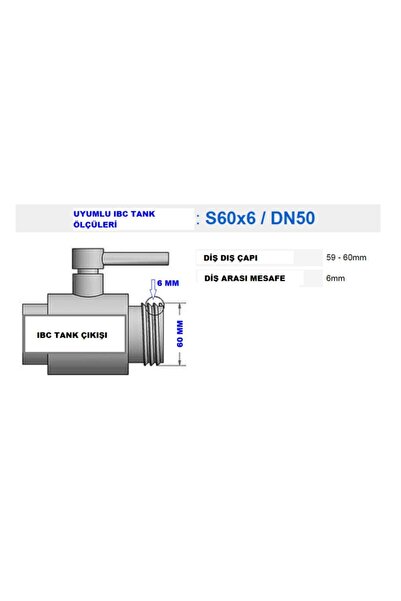 Üzümcü 3/4" IBC rezervoar, plastični adapter za rezervoar u kavezu Ü-319