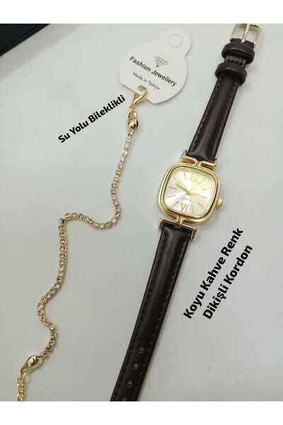 Brality Vintage Design - Gold Color Case Model - Dark Brown Color Cord - with...