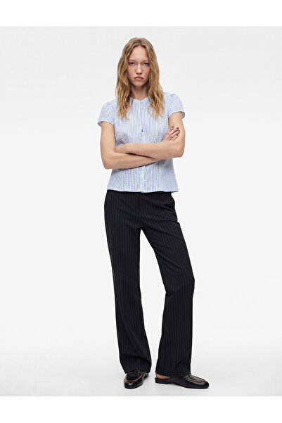 Koton Viscose Blended Slim Fit Buttoned Flared Trousers