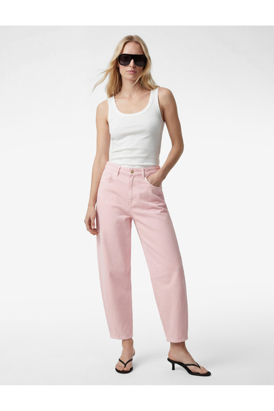 Koton Βαμβακερό άνετο παντελόνι μπαλόνι με τσέπες με κουμπιά - Τζιν μπαλόνι