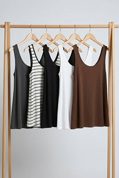 COTENCONCEPT 5 τεμάχια Αθλητικό μπλουζάκι με βασικό χοντρό λουράκι, άνετη εφα...