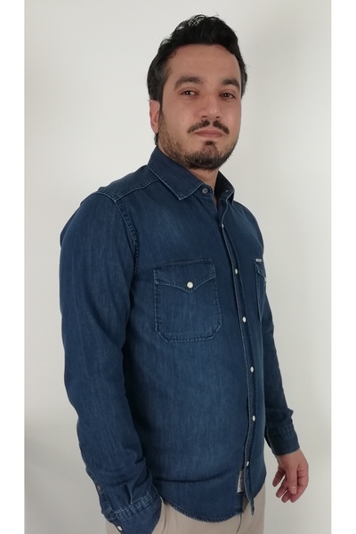TOUSUS Cămașă bărbătească din denim slim fit SLM-2010-TSS