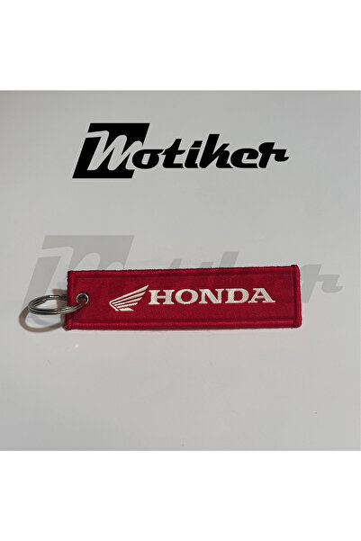 Motiker Honda Siyah Dikişli Kırmızı Anahtarlık