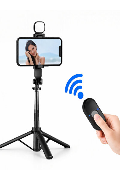 OEM R1S Σέλφι Στικ με Φως LED, Bluetooth, Τρίποδο, Τηλεχειριστήριο, για Live ...
