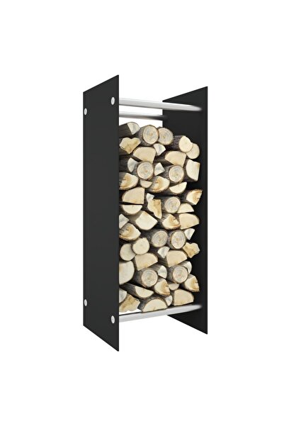 Concept Rastel lemne de foc negru 40x35x100 cm sticlă securizată