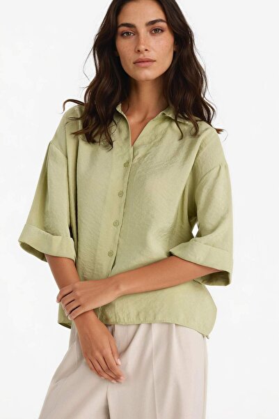 DeFacto Πουκάμισο με μισό μανίκι με φαρδιά εφαρμογή Modal F5676AX25SM