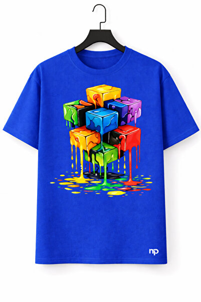 MARKATEM oversized Ανδρικό γυναικείο μπλουζάκι Unisex Πολύχρωμο μπλουζάκι με ...