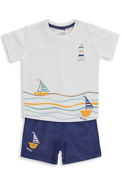 Civil Baby Yelken Baskılı 6-18 Ay Takım - Mavi 9-12 Ay