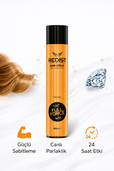 Redist Full Force Extra Hard Hair Spray 400ml Σχήματα που διαρκούν όλη την ημέρα