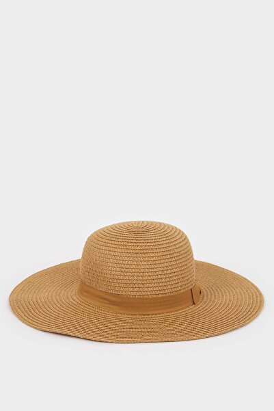 DeFacto Γυναικείο ψάθινο καπέλο με λεπτομέρεια ρίγες M8818AZ21SM