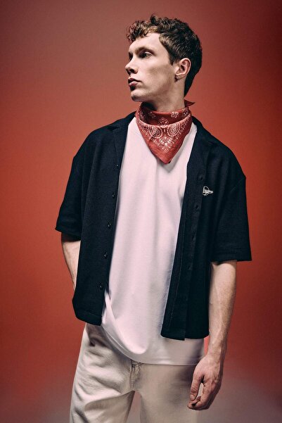 DeFacto Boxy Fit Apaş Collar Combed Cotton Short Sleeve Shirt G4139Ax26Sm