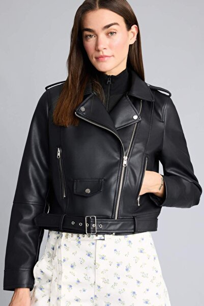 DeFacto Relax Fit Faux Leather Coat G0648Ax26Sp
