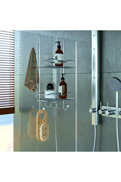 Teknotel Διώροφο ράφι ντουζιέρας, θήκη για σαμπουάν, θήκη για σαμπουάν, οργαν...