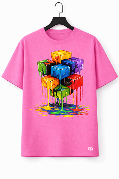 MARKATEM oversized Ανδρικό γυναικείο μπλουζάκι Unisex Πολύχρωμο μπλουζάκι με ...