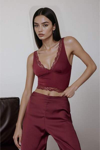 DeFacto Σατέν Δαντελένιο Τοπ F7608AX25WN