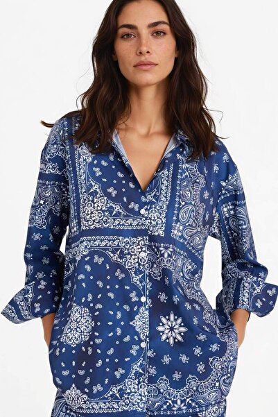 DeFacto Regular Fit Strandhemd mit Schalmuster F8334AX25HS