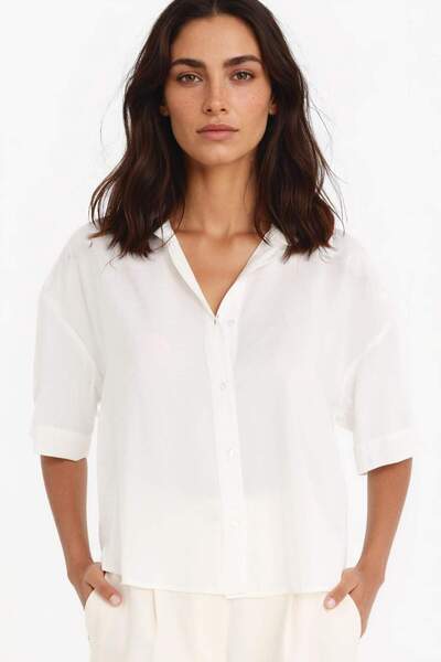 DeFacto Πουκάμισο με κοντό μανίκι Loose Fit Modal F7080AX25SM