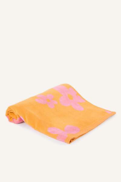 DeFacto Γυναικεία βαμβακερή πετσέτα θαλάσσης με φλοράλ σχέδια Z9266AZ23SM