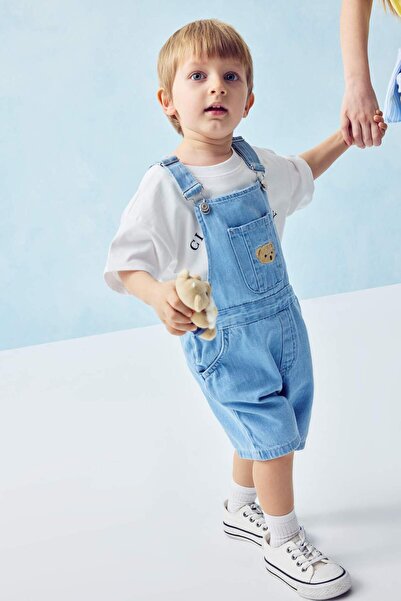 DeFacto Τζιν ολόσωμη φόρμα με αρκουδάκι για αγοράκι H2840A526SM