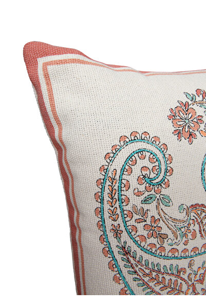 Faralya Life %70 Pamuk %30 Polyester Şal Desenli 2 li Dekoratif Kırlent Kılıfı Bohem Modern Koltuk Yastık Kılıfı