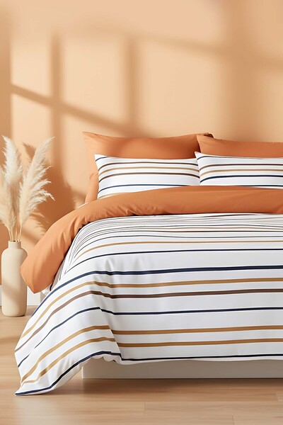 Rivaİstanbul Σετ Παπλωματοθήκη Διπλή Aren Βαμβακερό