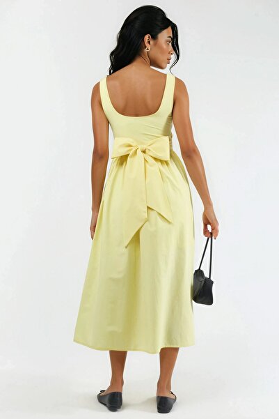 Hiccup Φόρεμα μίντι με τετράγωνο γιακά και λεπτομέρεια φιόγκου από την BUSEM