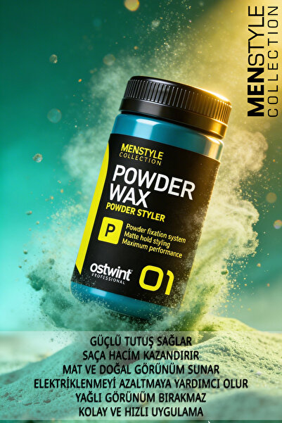 Ostwint Saç Şekillendirici Toz (PUDRA) Wax Sert Yeşil 20 gr