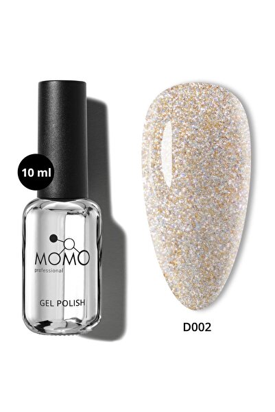 MOMO professional Disco Kalıcı Oje, D002, Altın, Reflective Flash Gel Polish,...