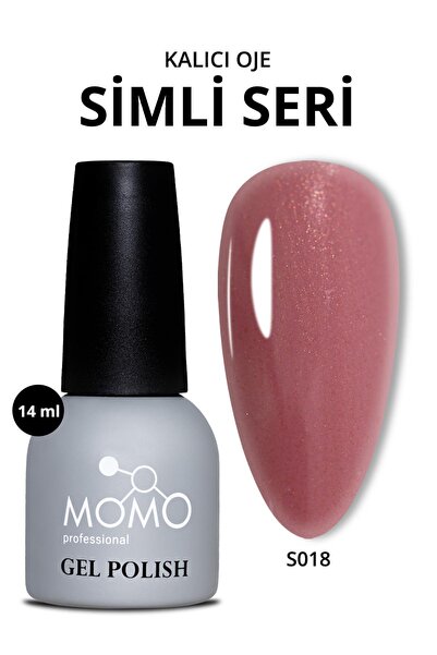 MOMO professional Kalıcı Oje S018, Simli Gül Kurusu, 14 ml