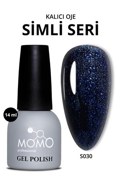 MOMO professional Kalıcı Oje S030, Yaldızlı Gece Mavisi, 14 ml
