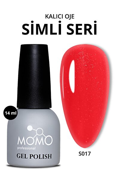 MOMO professional Kalıcı Oje S017, Hafif Simli Kırmızı, 14 ml