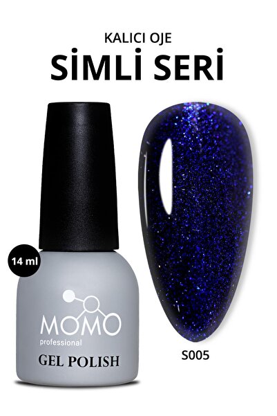 MOMO professional Kalıcı Oje S005, Simli Safir Mavi, 14 ml
