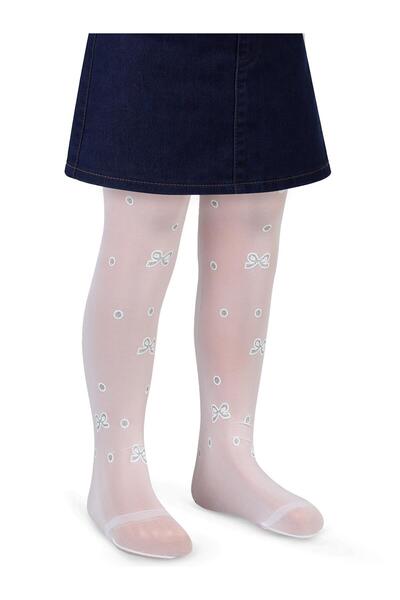 Civil Girls Καλσόν με πέτρες λαμπερό φιόγκο 2-12 ετών - Λευκό 12-13 ετών